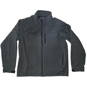 Free Country Vintage Mens M Windbreaker Jacket Fleece Lined Zip Up Pockets Grey